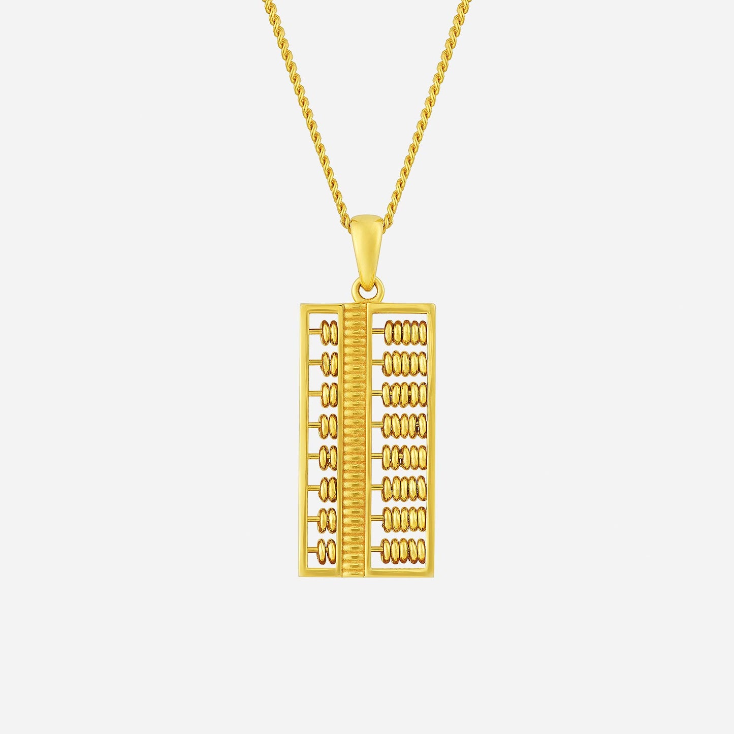 abacus pendant in 22k yellow gold with intricate bead detailing and elegant design, perfect for adding style.