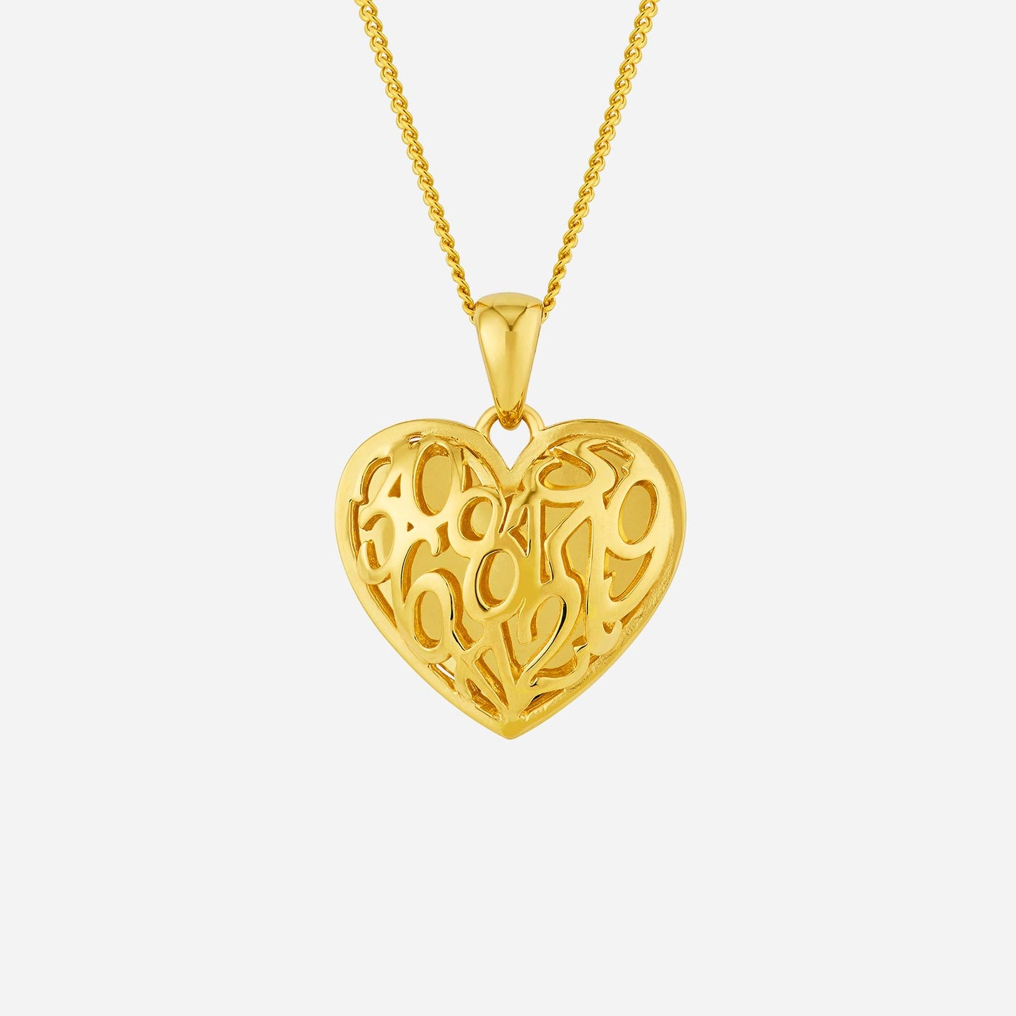 heart pendant in 22k yellow gold with intricate cut-out design, perfect for expressing love and affection.