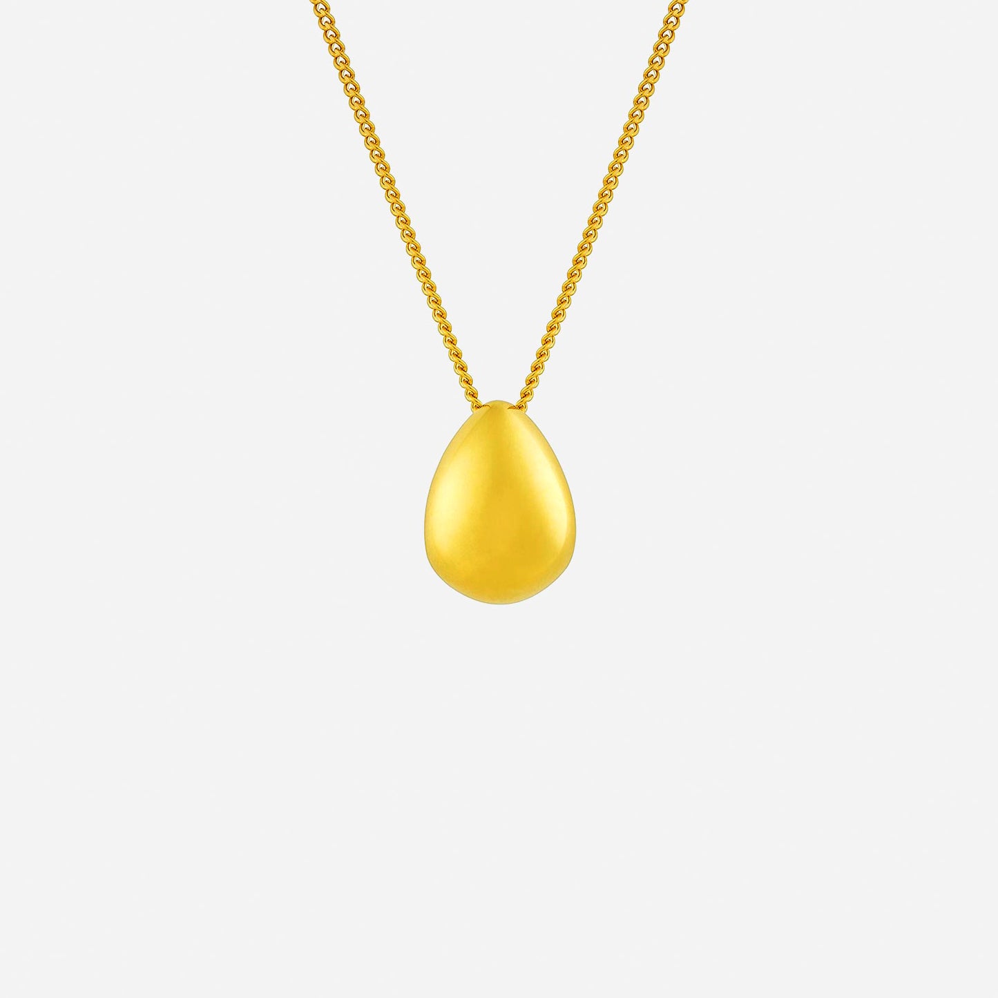 moonlit droplet pendant in 22k yellow gold with soft curves and a polished droplet design. chain sold separately.