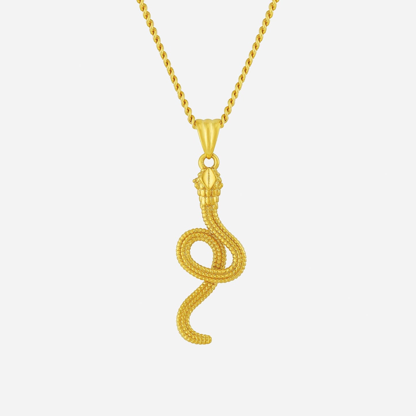22k yellow gold snake pendant with intricate design, showcasing a captivating serpent shape. chain sold separately.