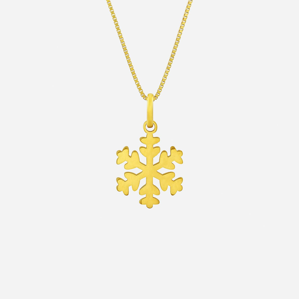 yellow gold snowflake pendant with intricate design, perfect for adding elegance to any outfit. chain not included.