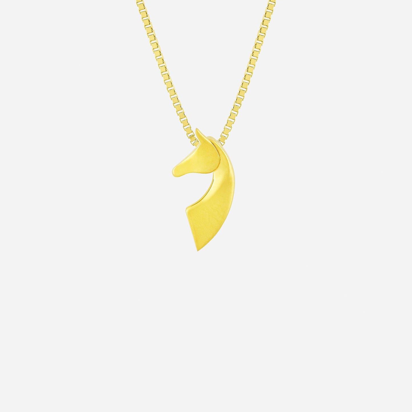 elegant verso horse pendant in 22k yellow gold with a sleek, modern design. chain sold separately.