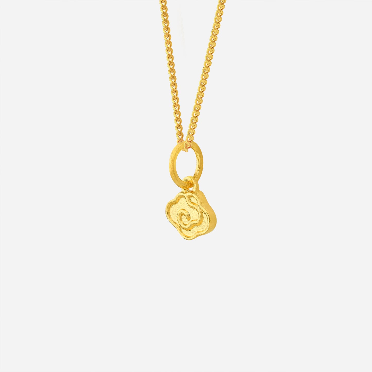 auspicious cloud pendant in 22k yellow gold with a sculpted cloud motif, elegant and traditional design.