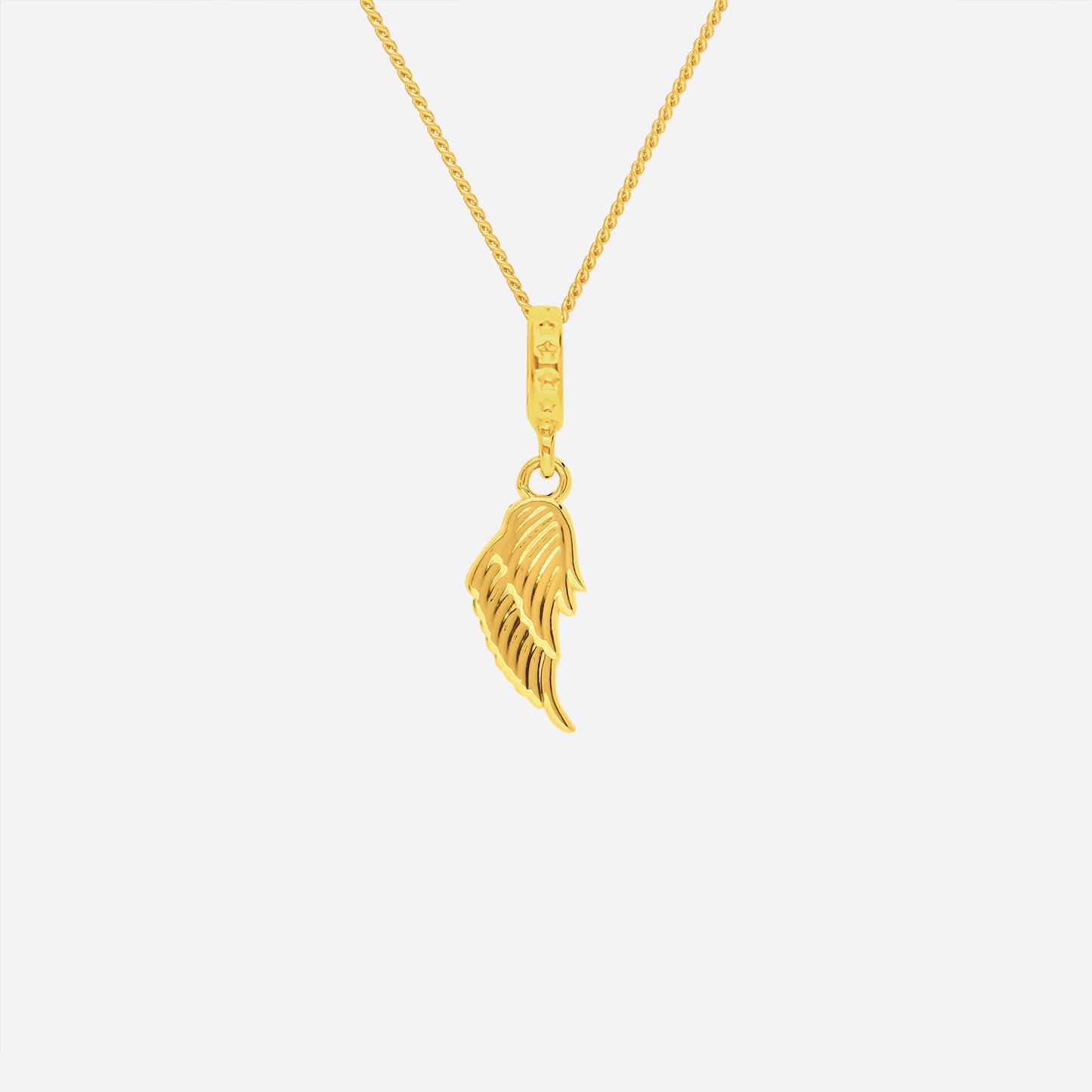 wing of blossom pendant in 22k yellow gold, featuring a delicately designed winged silhouette.