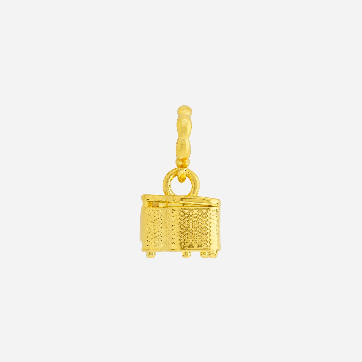 piano charm in 22k yellow gold, detailed design with keys and paneling, perfect for bangles or chain necklaces.