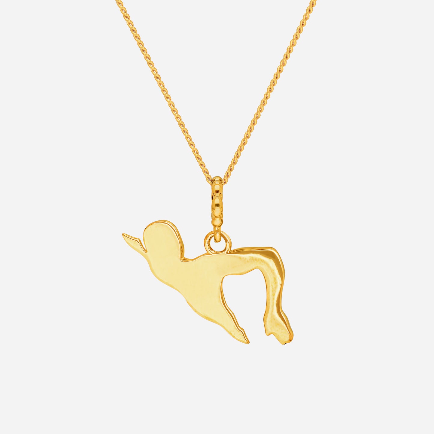 sleek 22k yellow gold swimming athlete pendant showcasing fluid movement and refined design. perfect for sports enthusiasts.