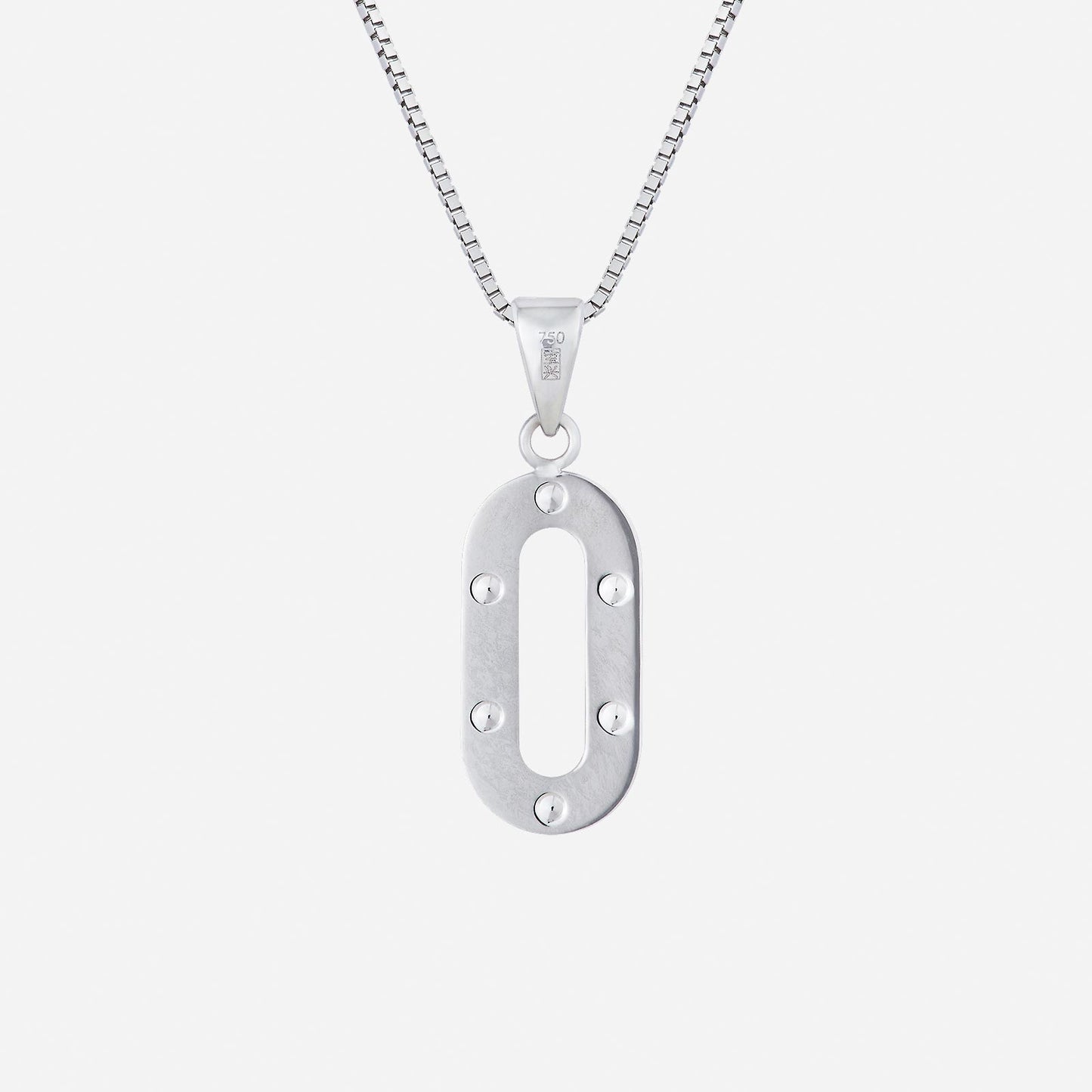 oval pendant necklace in white gold featuring a sleek design and diamond embellishments for added sparkle.
