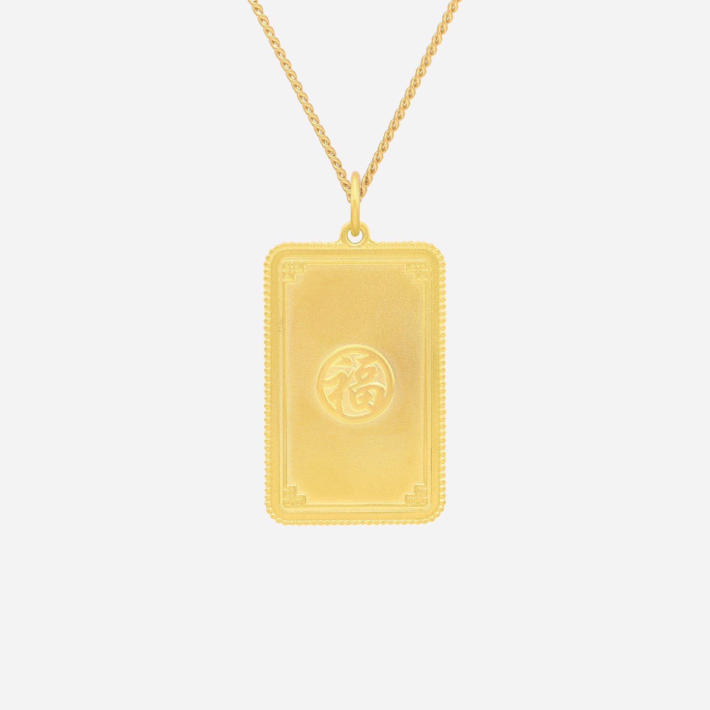 prosperity dragon pendant in 24k yellow gold with intricate dragon design and feng shui symbol detail.