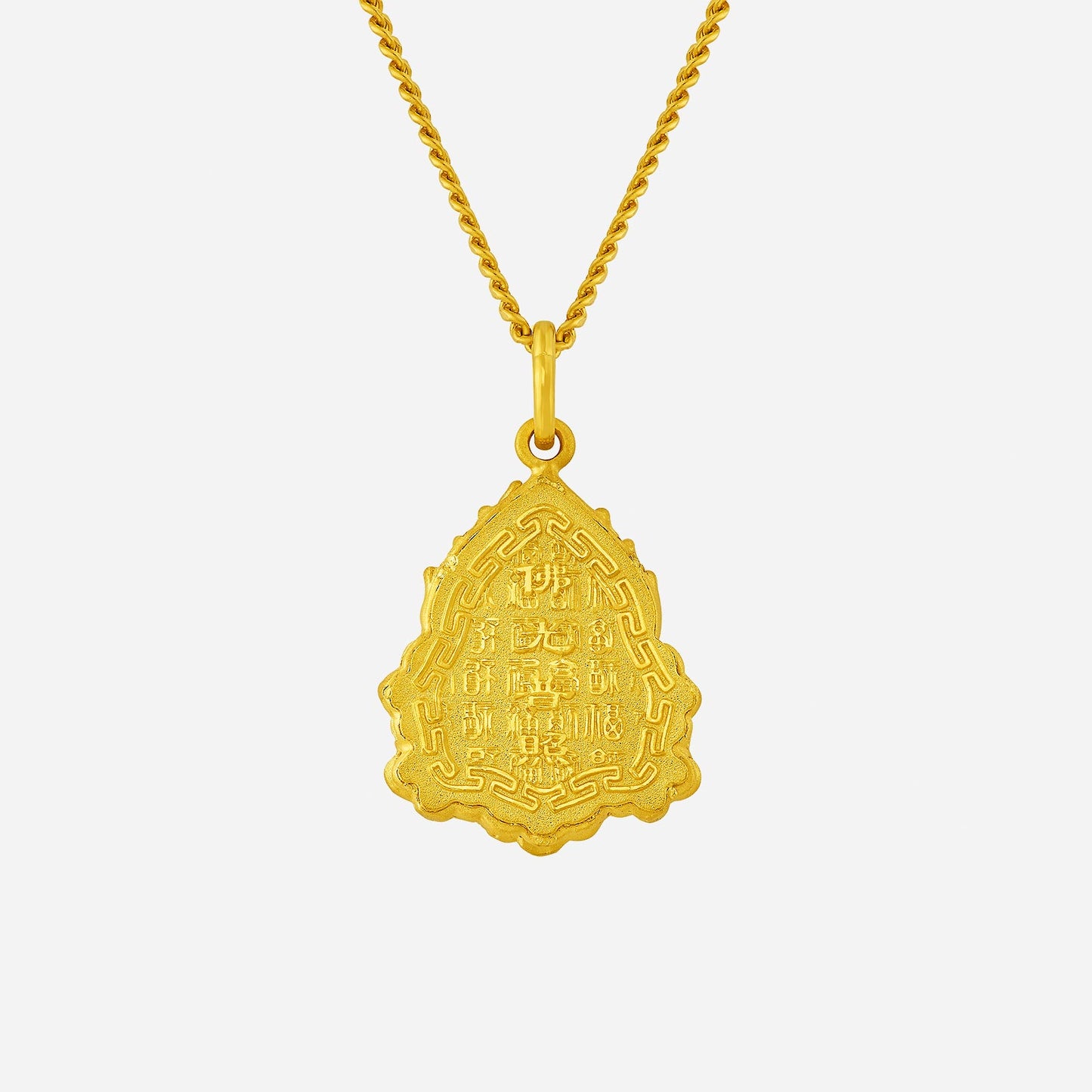 radiance laughing buddha pendant in 24k yellow gold with intricate details and a charming design, perfect for prosperity.