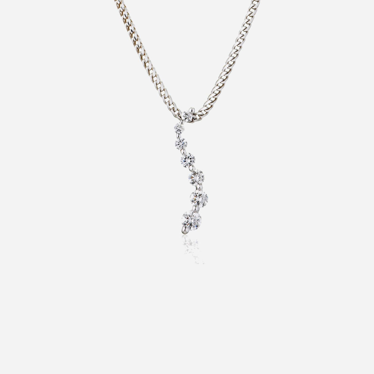 slither pendant in 18k white gold adorned with seven sparkling diamonds for a luxurious look.