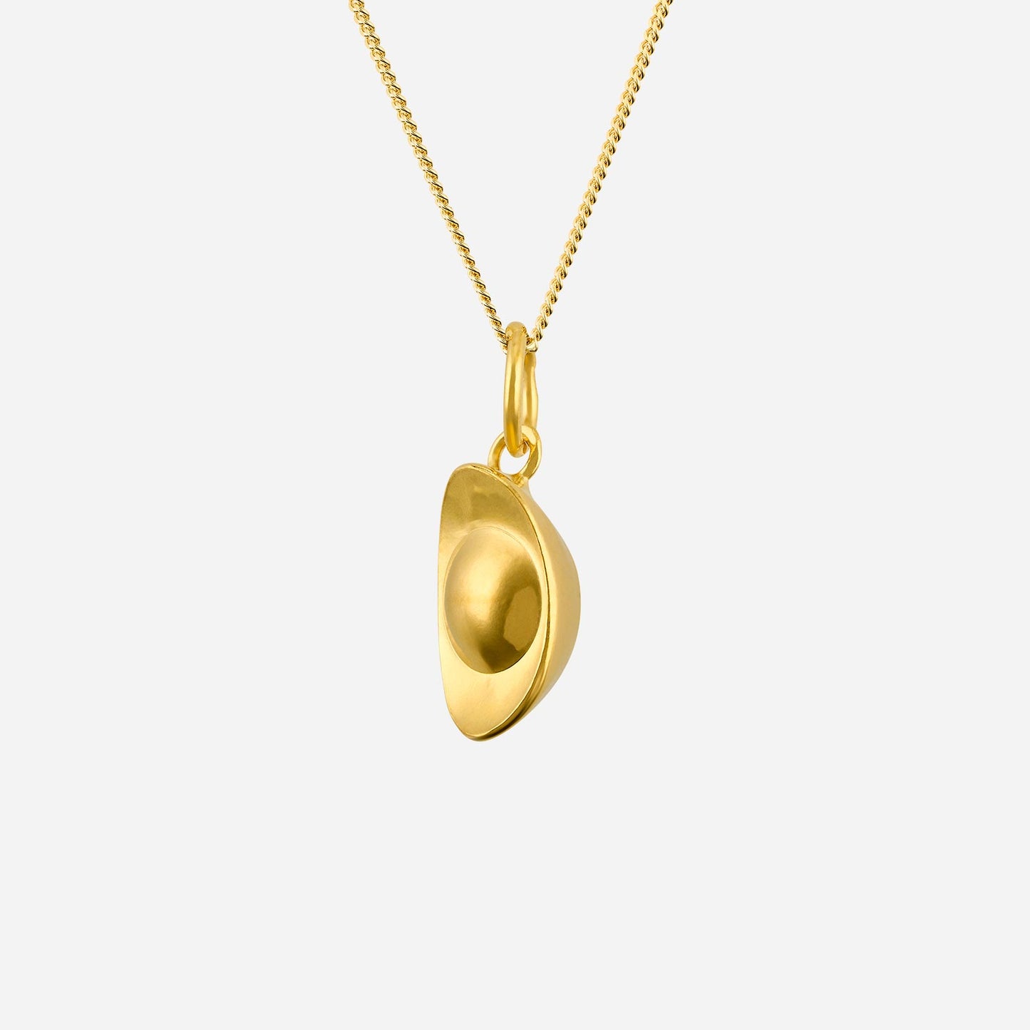 auspicious 22k yellow gold pendant with a polished dome design, showcasing elegance and traditional symbols.
