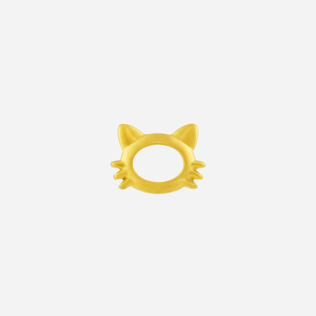kitten earring in 22k yellow gold featuring playful cat ears and a whimsical design for cat lovers.