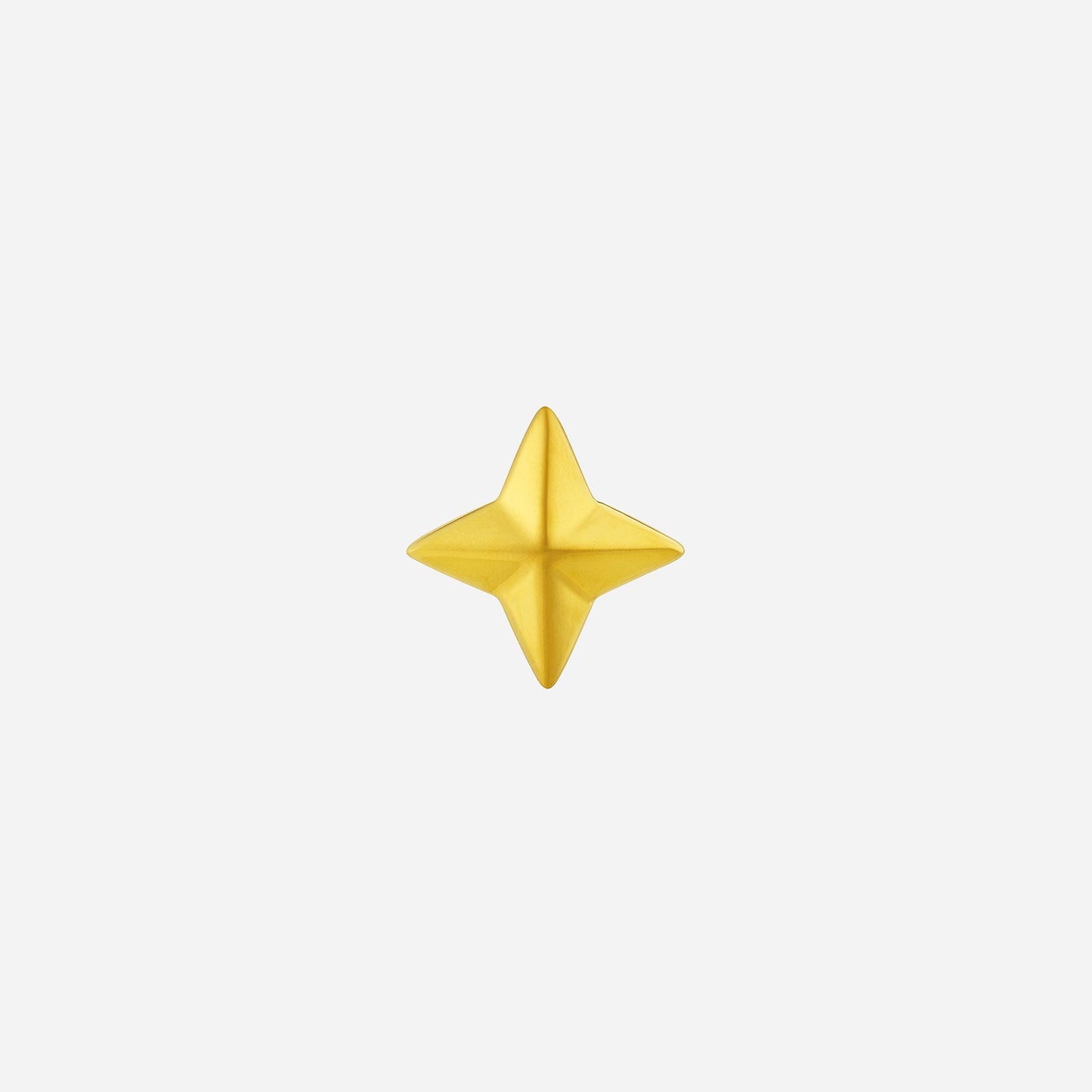 isotoxal single-sided earring in 22k yellow gold with a bold geometric star design. perfect for a unique style statement.