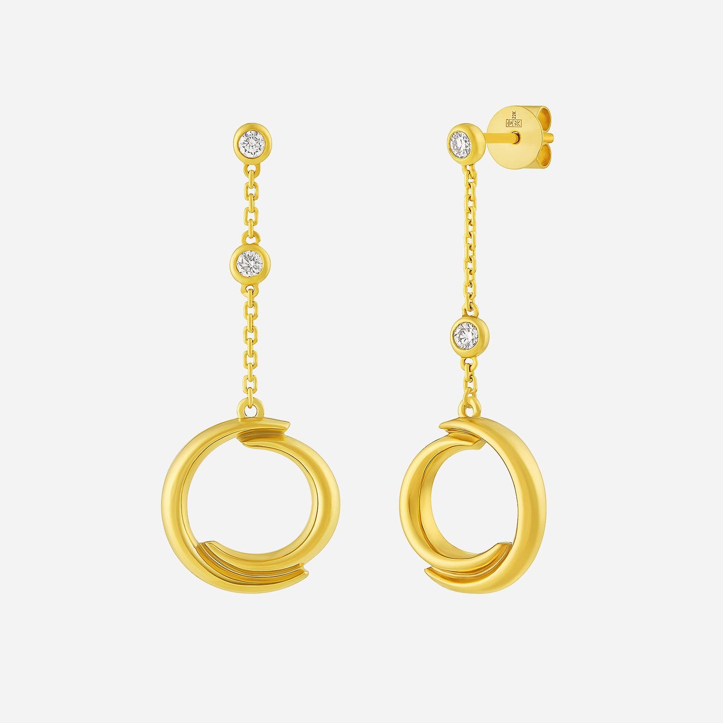 venus diamond earrings in yellow gold (h22kgroup272v1759a)