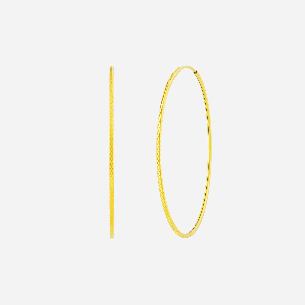 twisted tube hoop earrings in 22k yellow gold, featuring a sleek twist design for a chic and elegant look.