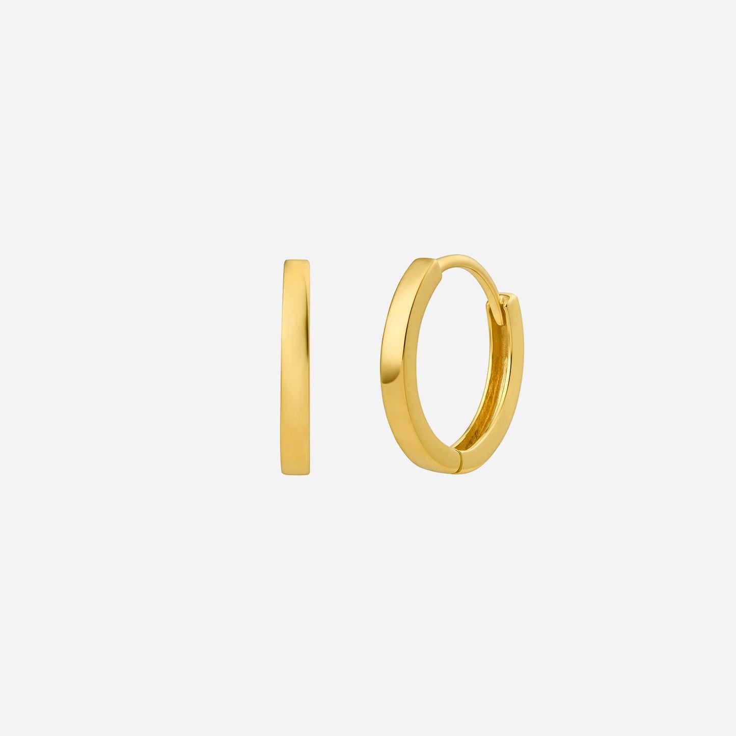 huggie earrings in 22k yellow gold with a minimalist design, sleek and elegant for versatile styling.