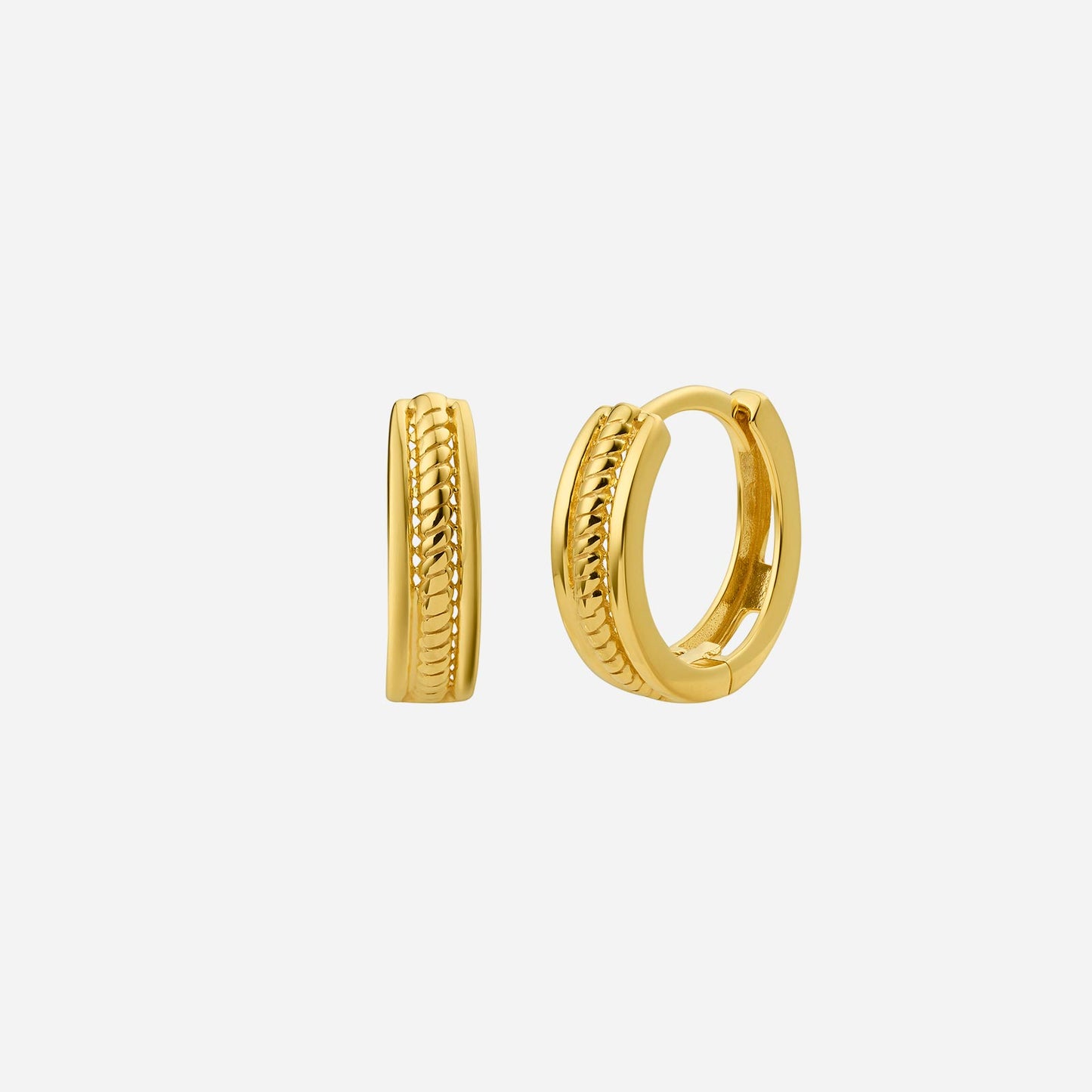 twist huggie earrings in 22k yellow gold with a unique twisted design, perfect for daily wear or special occasions.