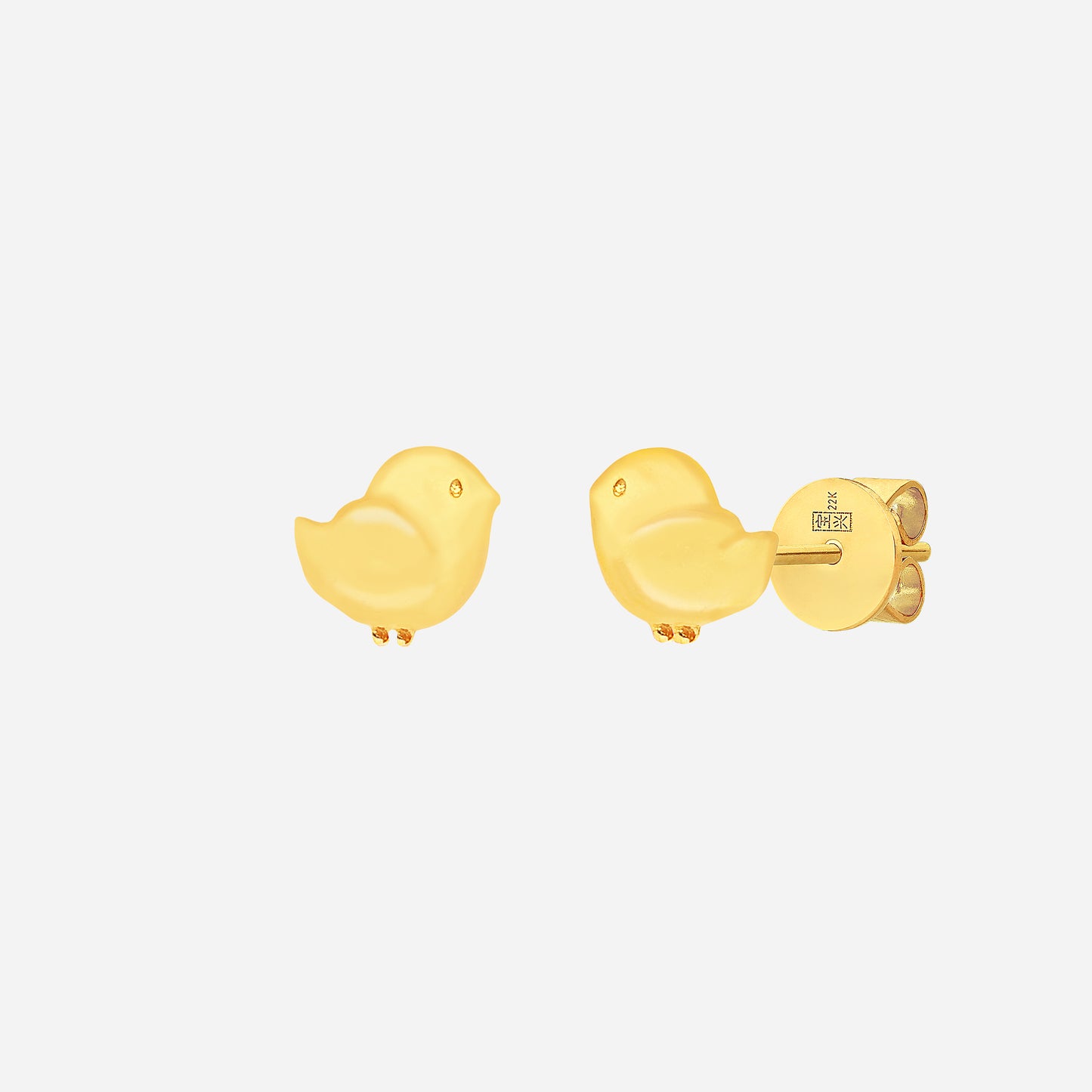 tweety earrings in 22k yellow gold featuring adorable bird motifs, perfect for a cheerful and sparkling look.