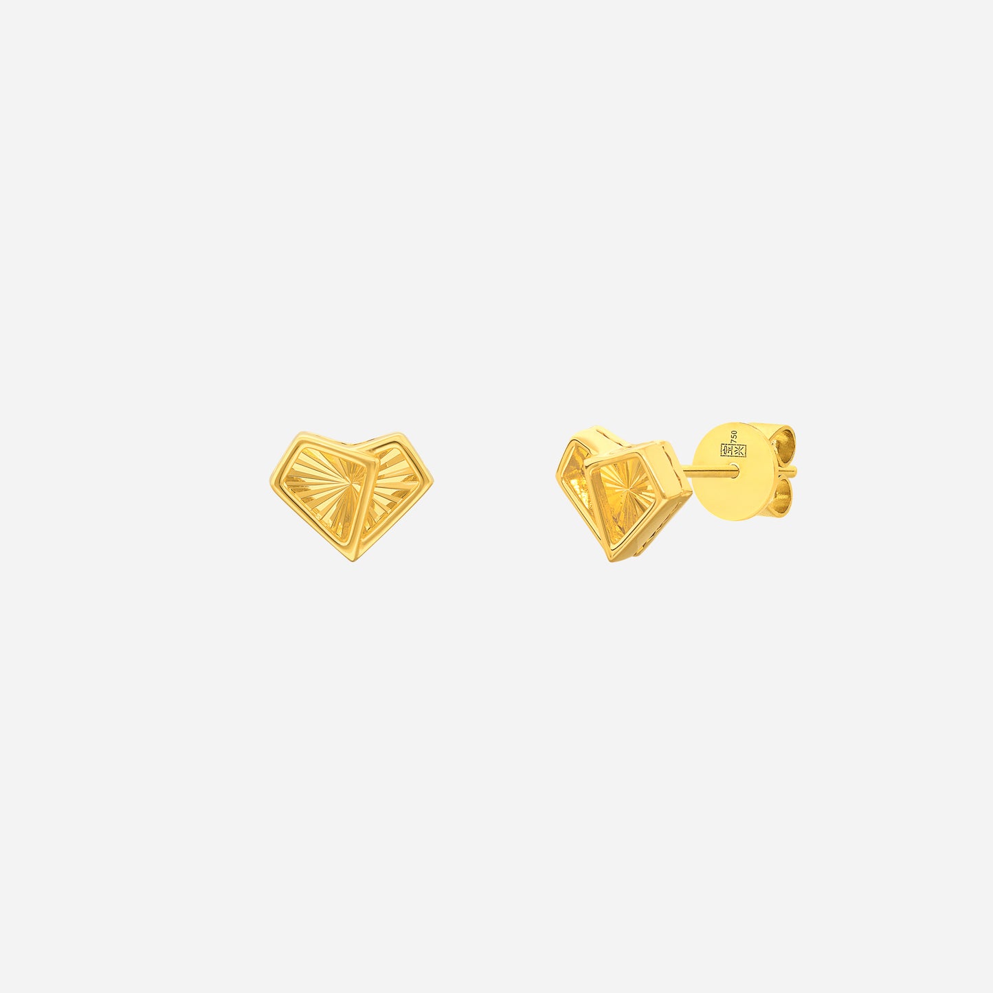 heart earrings crafted from 22k yellow gold with a textured design, symbolizing love and elegance.
