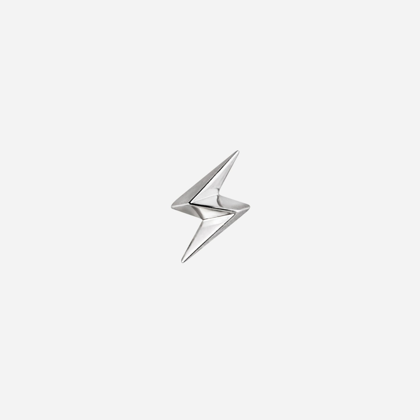 lightning bolt stud earring in 18k white gold with a sleek, edgy design for a bold statement.