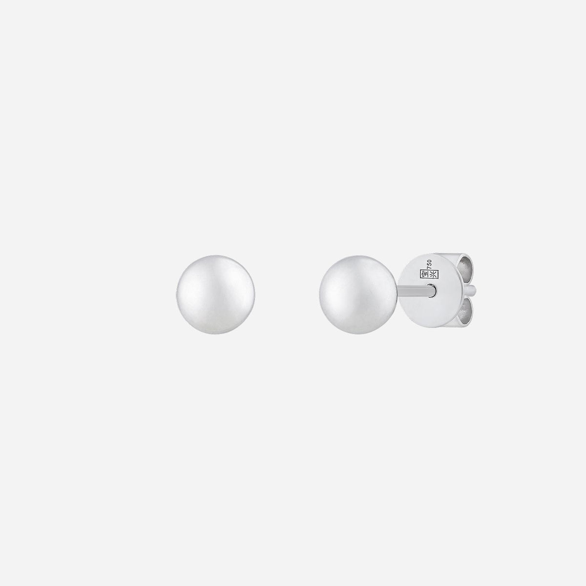 18k white gold bead earrings with polished sphere design, ideal for versatile elegance in any setting.