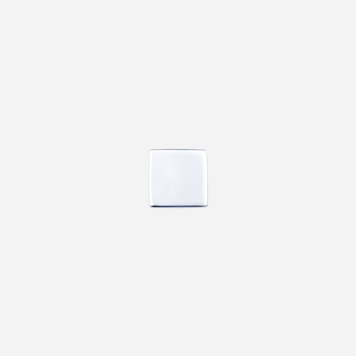 18k white gold square single-sided earring with a sleek minimalist design, perfect for modern style.
