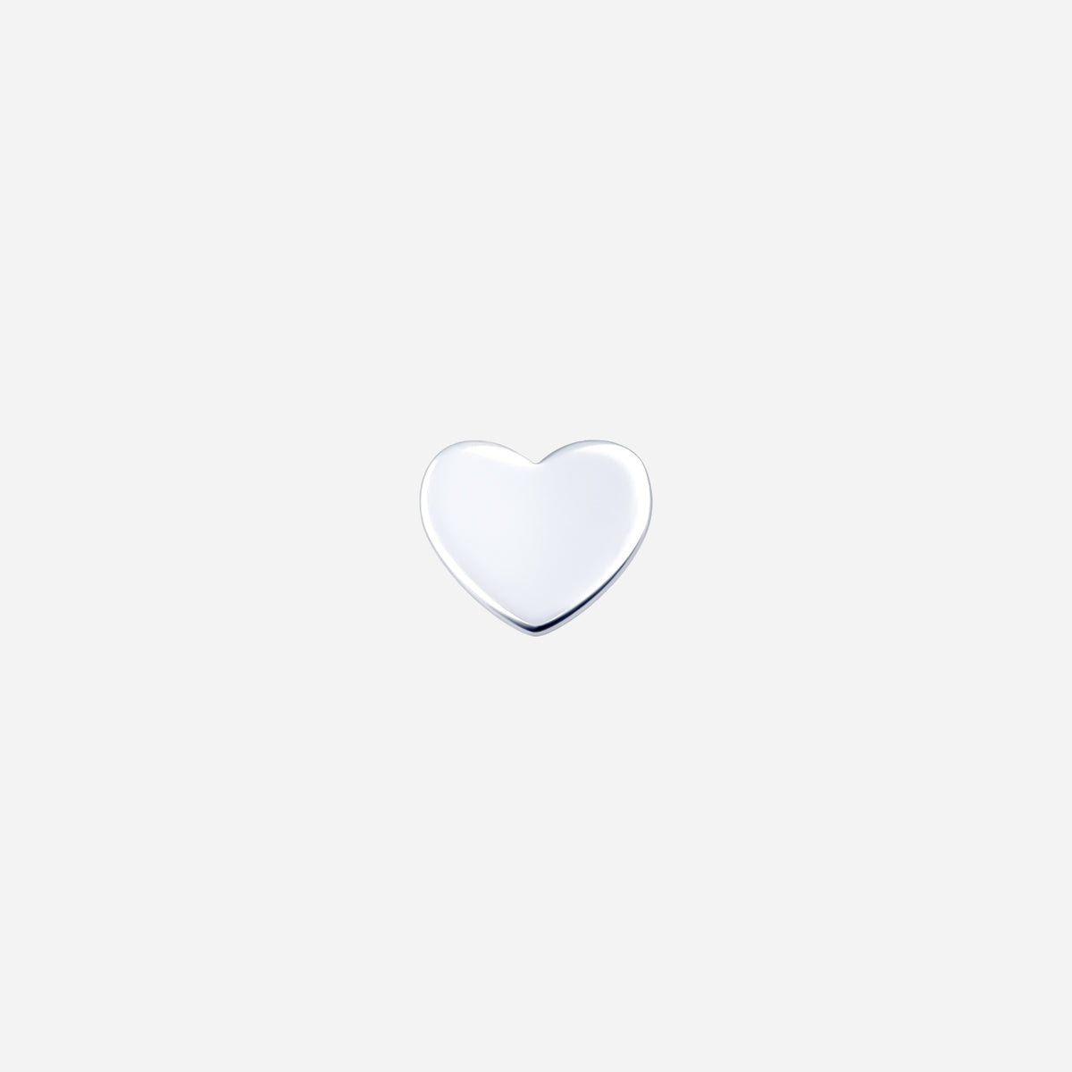 heart shape earrings in polished 18k white gold, featuring a sleek and stylish design for daily wear.