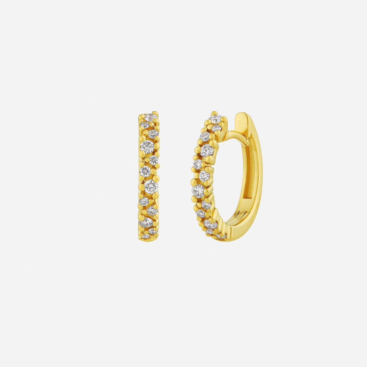 twinkle hoop earrings in 18k yellow gold featuring sparkling diamond accents in a versatile design.