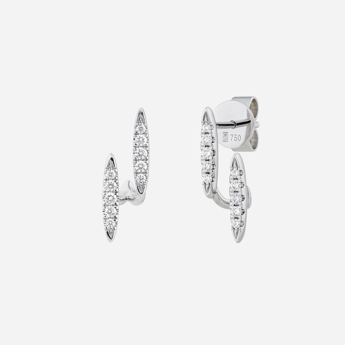 enchant diamond earrings in 18k white gold featuring a unique design with sparkling diamonds. perfect for any occasion.