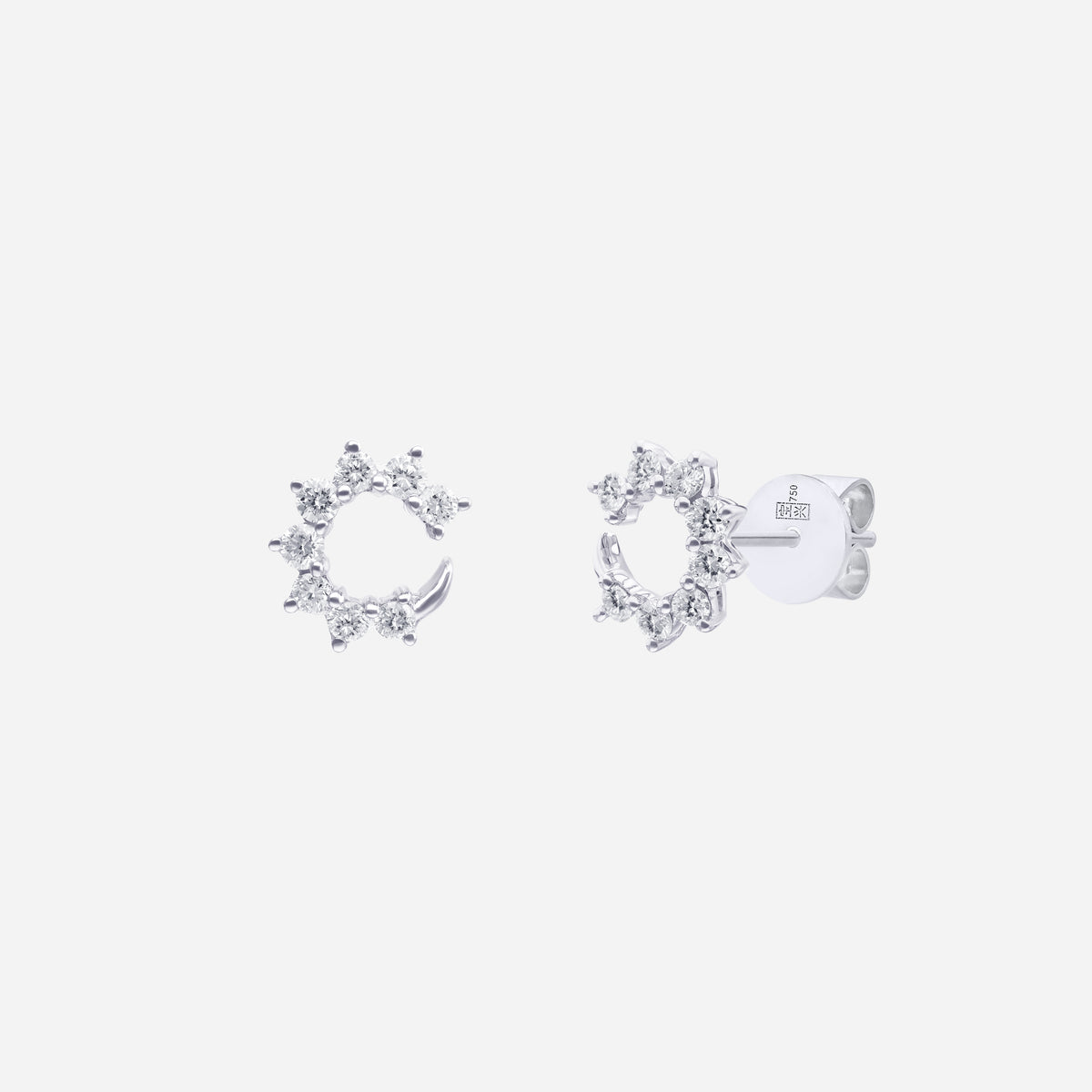 radiant lace diamond earrings in 18k white gold with sparkling gemstone accents and unique lace-inspired design.