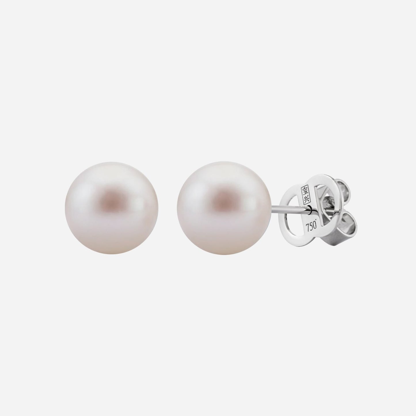 pearl sonata earrings in 18k white gold featuring classic round pearls, perfect for any outfit or occasion.