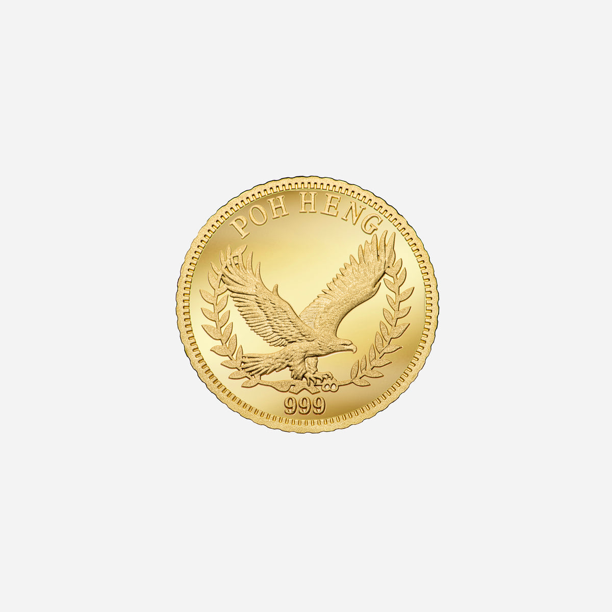 24k yellow gold lady liberty medallion featuring intricate eagle design with laurel, classic round shape, polished finish.