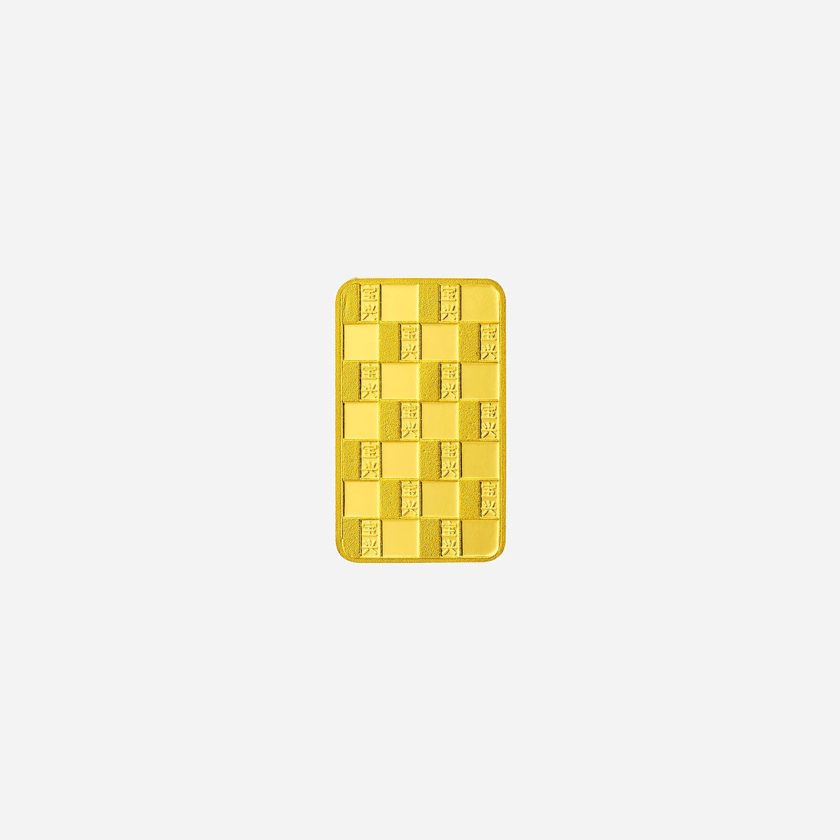 1g treasures gold bar in 24k yellow gold with a textured design, showcasing polished and matte finishes.
