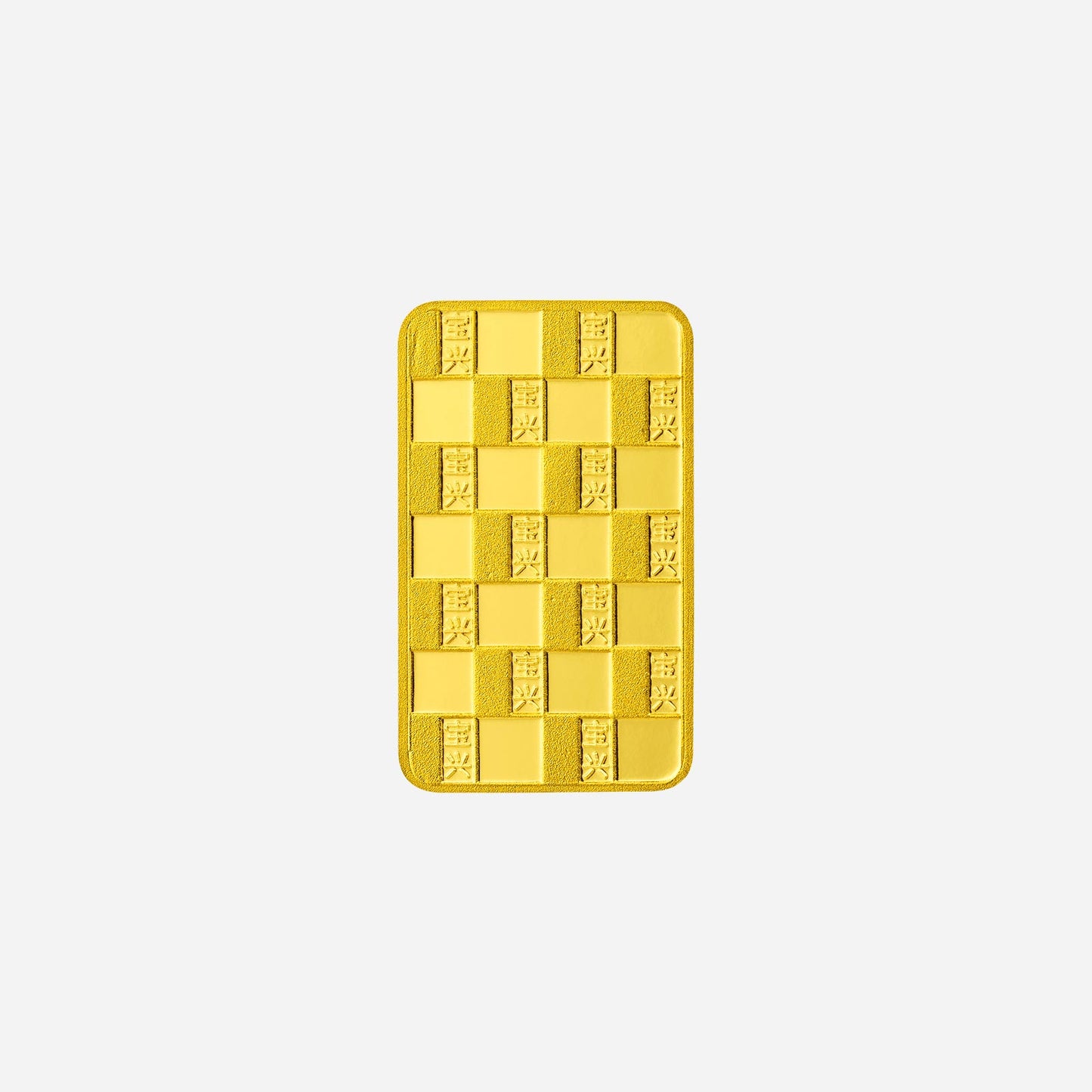 10g treasures gold bar in 24k yellow gold with a checkerboard design and embossed patterns for a luxurious look.