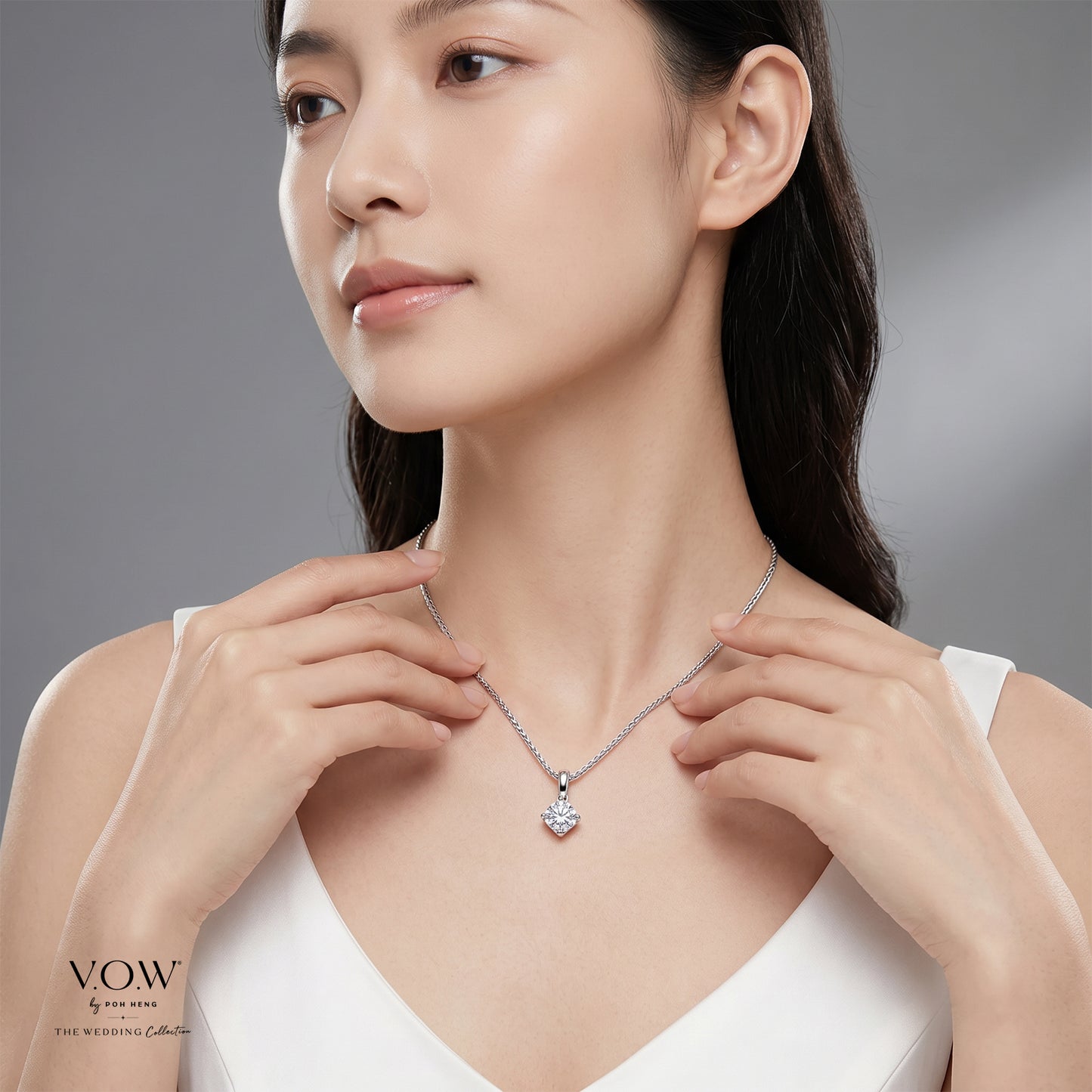 trust solitaire diamond pendant in  white gold (gtrust0400309a)