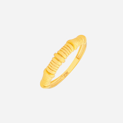 Bolt ring in 22K yellow gold featuring sculpted bolt-like detailing for a bold and refined look.