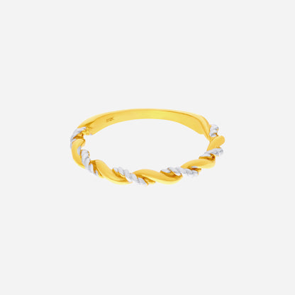 Rope ring in 22K yellow and white gold with a twisted two-tone design for a bold and stylish look.