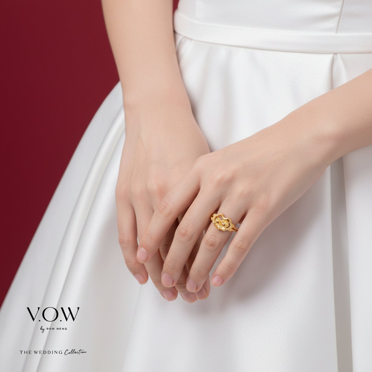 lotus harmony ring in 24k yellow gold featuring twin lotus design, set on a delicate band, perfect for celebrations.