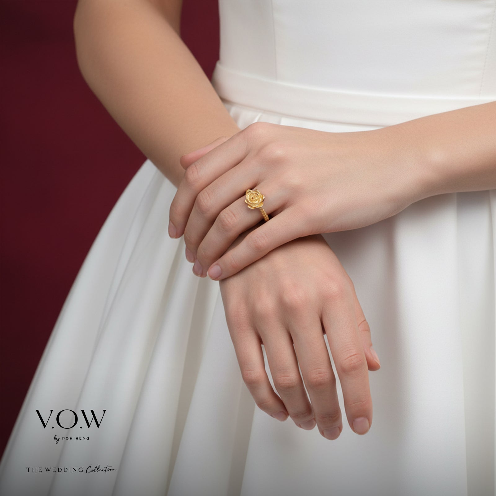 24K Yellow Gold Rose Ring with a floral design, perfect for symbolizing love and romance. Ideal for special occasions.