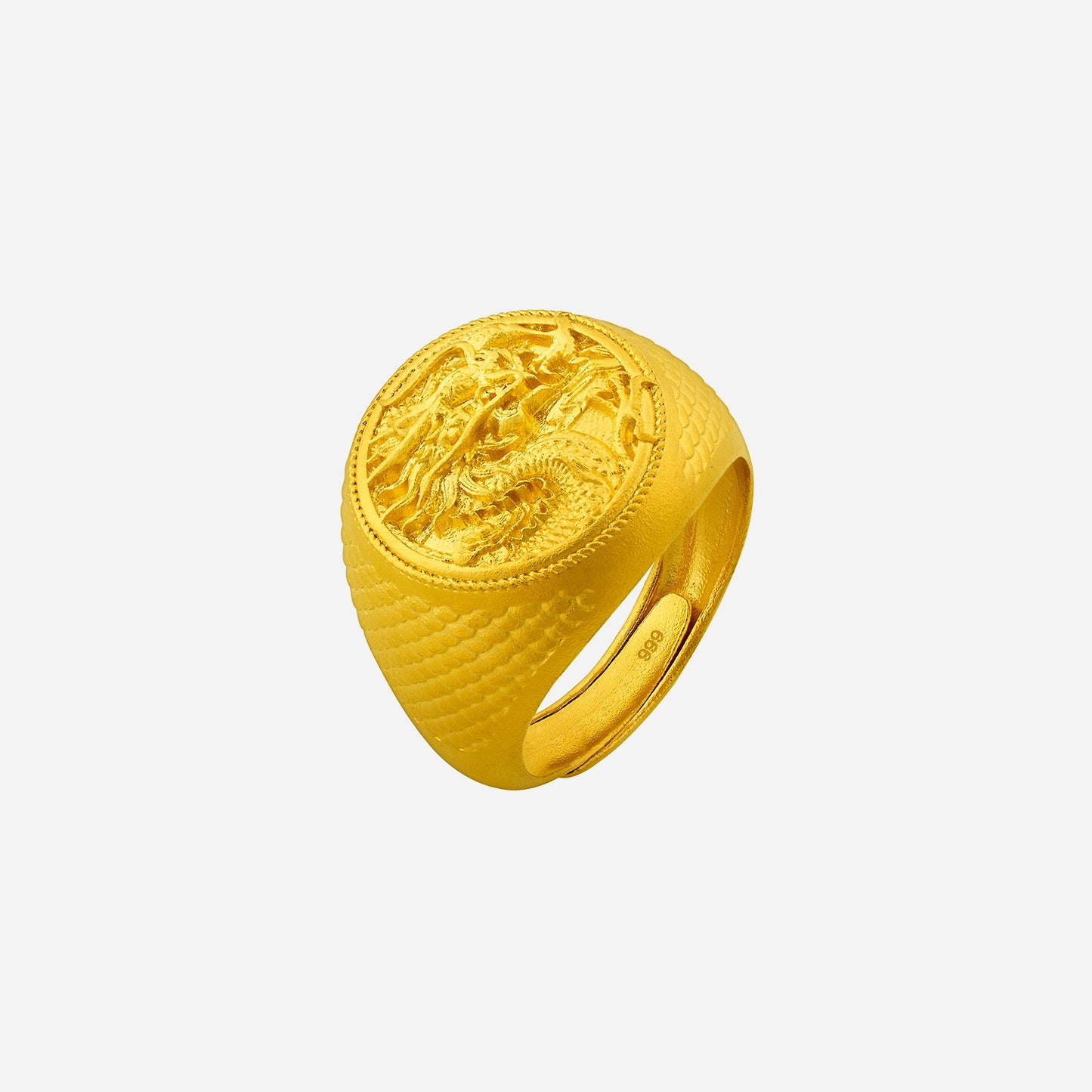 dragon ring in yellow gold (a999style0841a)