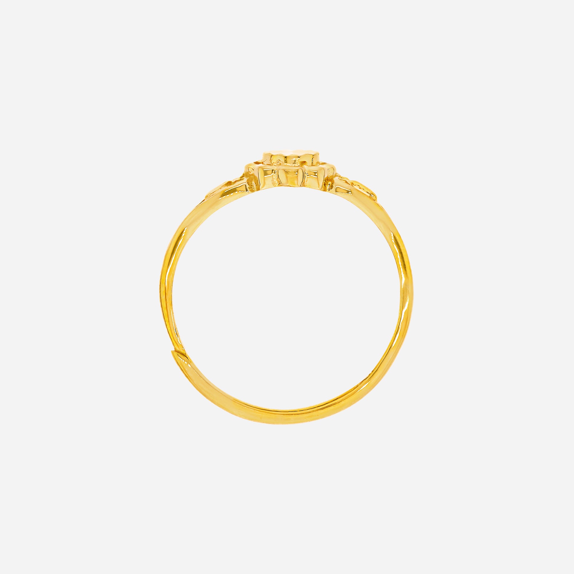 Sunbeam Ring in 24K Yellow Gold with a sunburst design and openwork shoulders for a radiant, elegant look.