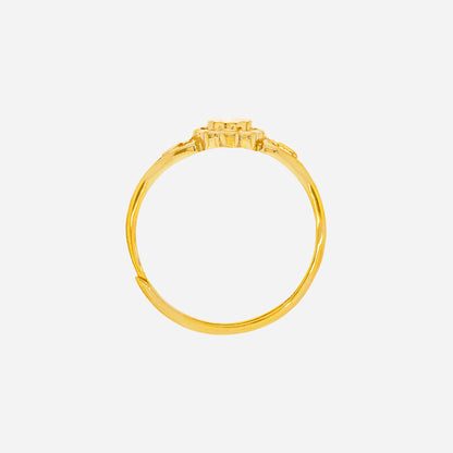 Sunbeam Ring in 24K Yellow Gold with a sunburst design and openwork shoulders for a radiant, elegant look.