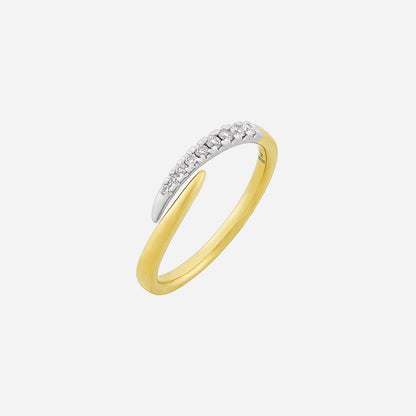 Lunar Embrace Diamond Ring in Yellow White Gold (ADIAFREESTYLE1084A)
