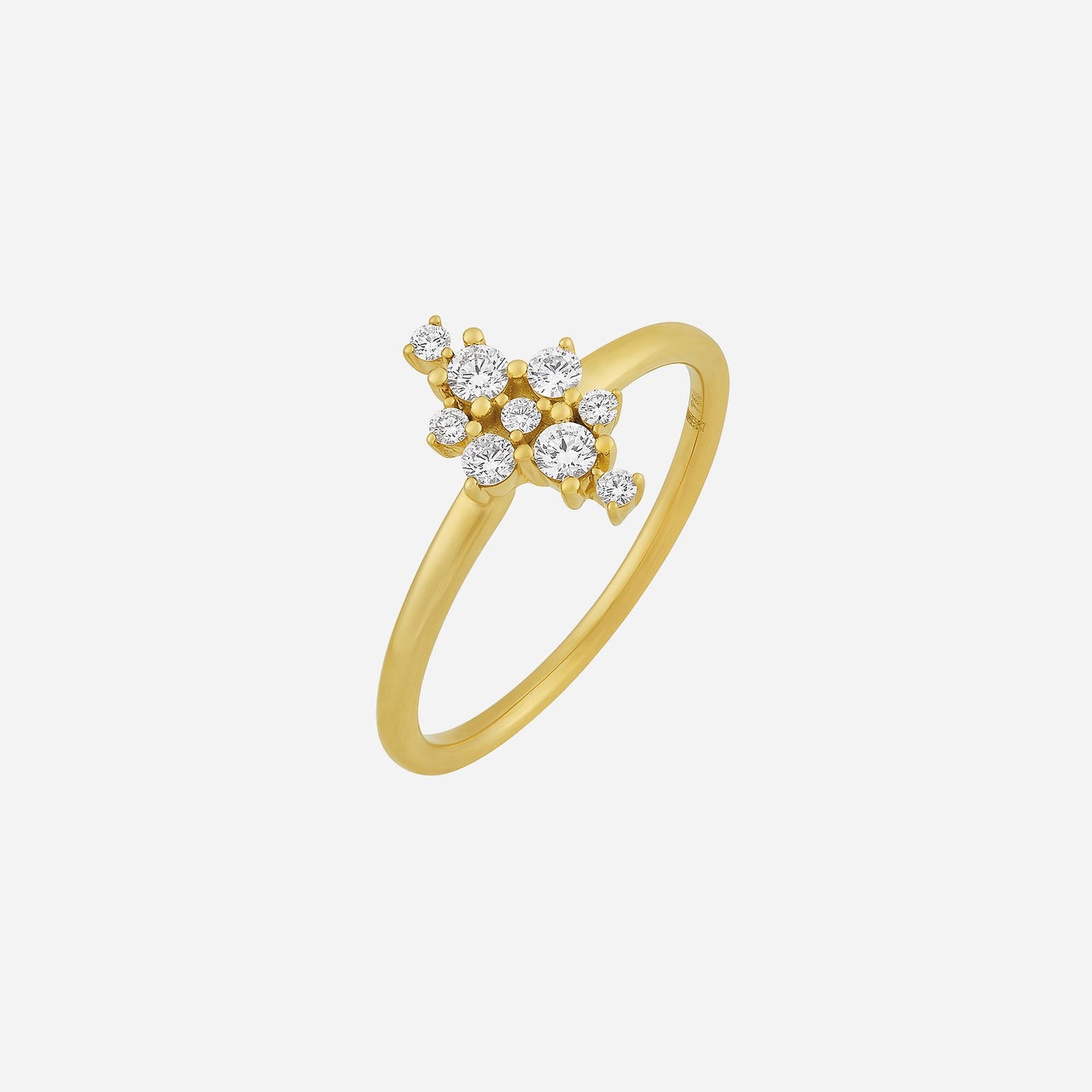 asterism diamond ring in yellow gold	 (adiagroup214v1040a)