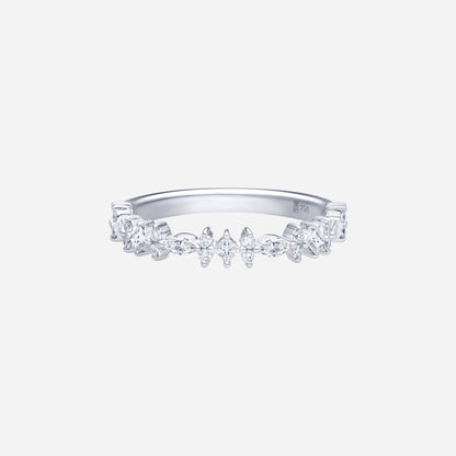 Wreaths of Glory Diamond Ring in 18K white gold with a garland of sparkling diamonds in various cuts.