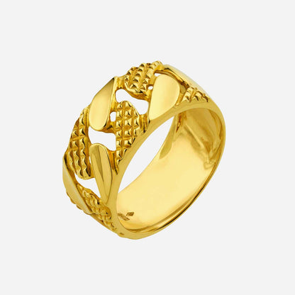 Half Curb Ring in Yellow Gold (ASTYLE0366A)