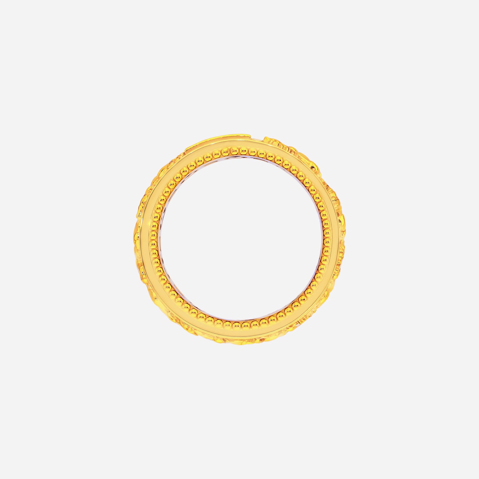 Majestic Gallop Spinning Ring in 22K yellow gold with intricately sculpted galloping horse design.
