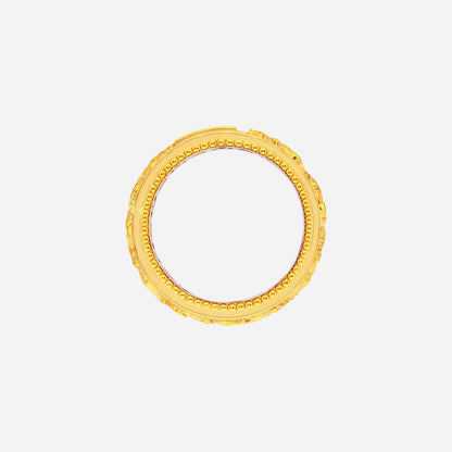 Majestic Gallop Spinning Ring in 22K yellow gold with intricately sculpted galloping horse design.
