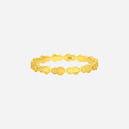 Fortune Link Gourd Ring in 22K Yellow Gold with sculpted gourd motifs symbolizing abundance and protection.