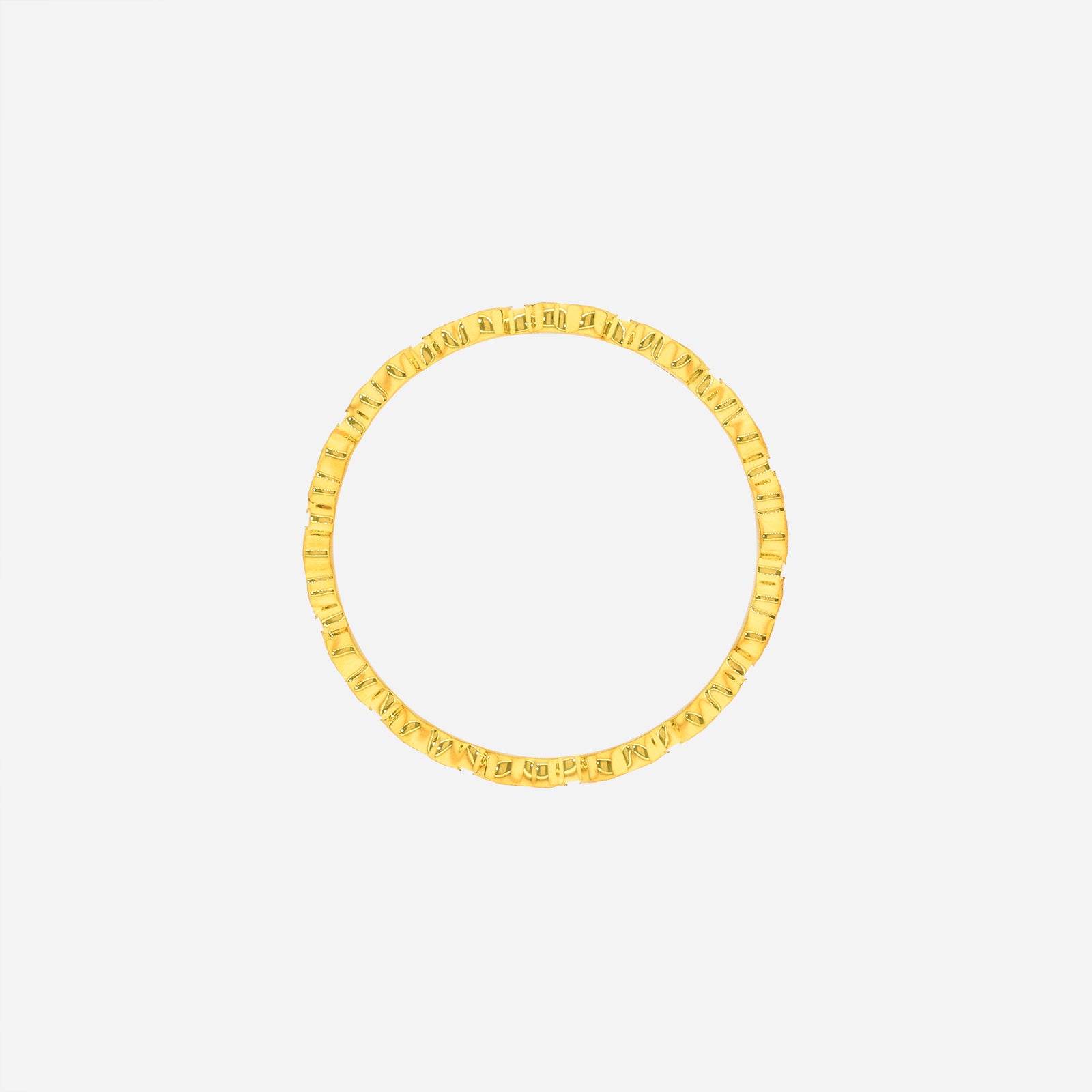 Fortune Link Gourd Ring in 22K Yellow Gold with sculpted gourd motifs, symbolizing abundance and good fortune.